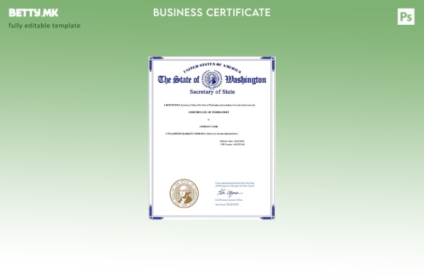 Модерен стил САД сертификат за формирање Шаблон за Word и PDF